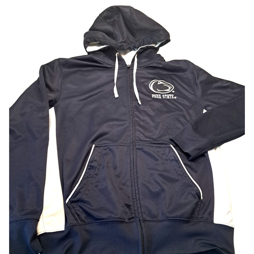 Vtg Campus Heritage Penn‎ State Full Zip Hoodie Sweatshirt Mens L Embroidered